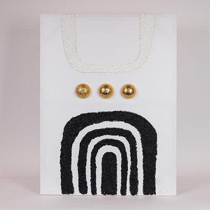 ΠΙΝΑΚΑΣ ΚΑΜΒΑΣ ΑΝΑΓΛΥΦΟ ΣΧΕΔΙΟ ΛΕΥΚΟΣ - ΜΑΥΡΟΣ - ΧΡΥΣΟΣ 60x7x80