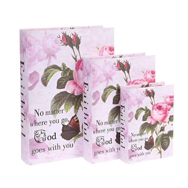 S/3 ΚΟΥΤΙΑ ΞΥΛΙΝΑ ΡΟΖ 32x23x7 25x18x6 18x13x4