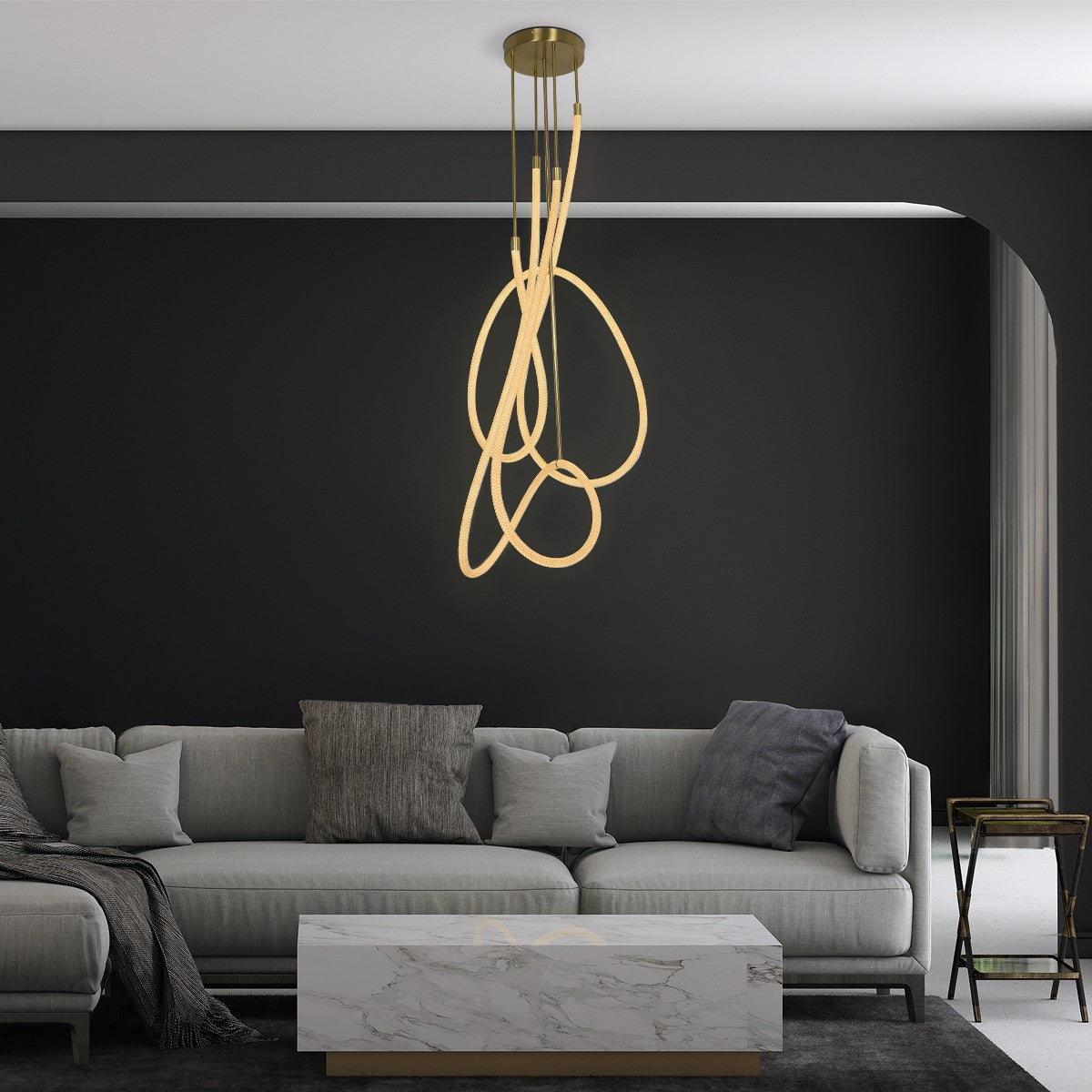 GLOW KLV-101-0154 Φωτιστικό Οροφής LED 85W 8500lm 360° AC 220-240V IP20 Ρυθμιζόμενο Λευκό CCT με Χειριστήριο από 2700K έως 6000K Dimmable - Lumileds SMD Chip - Χρυσό Πλατίνα - Μ100 x Π100 x Υ140