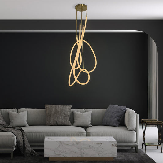 GLOW KLV-101-0154 Φωτιστικό Οροφής LED 85W 8500lm 360° AC 220-240V IP20 Ρυθμιζόμενο Λευκό CCT με Χειριστήριο από 2700K έως 6000K Dimmable - Lumileds SMD Chip - Χρυσό Πλατίνα - Μ100 x Π100 x Υ140