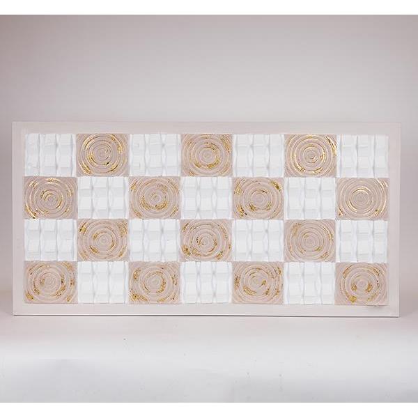 ΠΙΝΑΚΑΣ ΚΑΜΒΑΣ ΚΥΚΛΟΙ ΚΑΙ ΤΕΤΡΑΓΩΝΑ ΜΠΕΖ - ΛΕΥΚΟΣ 62x4.5x122