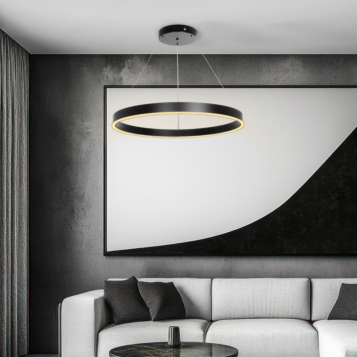 VENOM KLV-101-0190 Κρεμαστό Φωτιστικό Οροφής LED 67W 6700lm 120° AC 220-240V IP20 Ρυθμιζόμενο Λευκό CCT με Χειριστήριο από 2700K έως 6000K Dimmable - Lumileds SMD Chip - Μαύρο Ματ - Μ80 x Π80 x Υ6.5