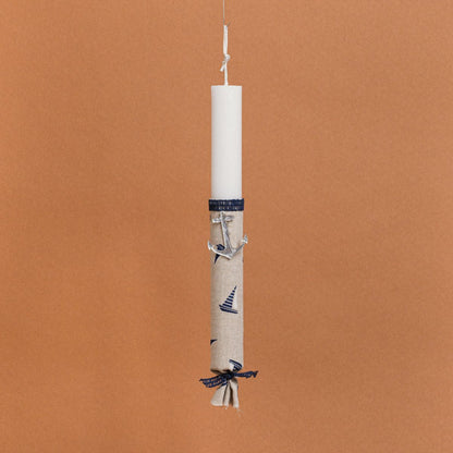 Λαμπάδα Στολισμένη Μίνι Ιστιοφόρα με Άγκυρα σε Συσκευασία Δώρου