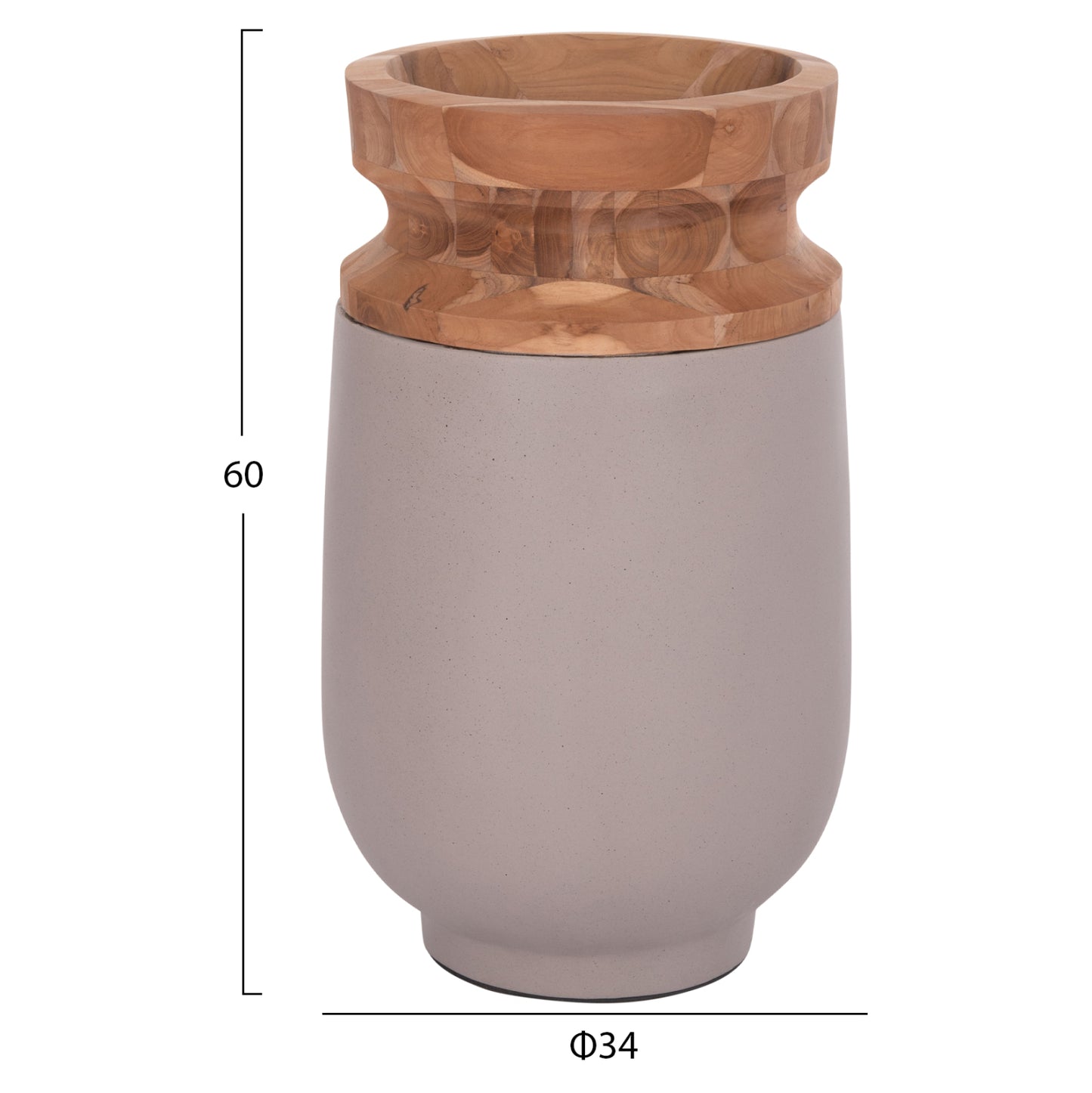 ΔΙΑΚΟΣΜΗΤΙΚΑ ΒΑΖΑ ΔΑΠΕΔΟΥ 2 ΤΜΧ LINTER FIBER CEMENT TAUPE ΞΥΛΟ ΤΕΑΚ 47εκ & 60εκ