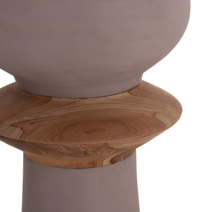 ΔΙΑΚΟΣΜΗΤΙΚΟ ΒΑΖΟ ΔΑΠΕΔΟΥ NEBULA FIBER CEMENT TAUPE ΞΥΛΟ ΤΕΑΚ Φ45x172