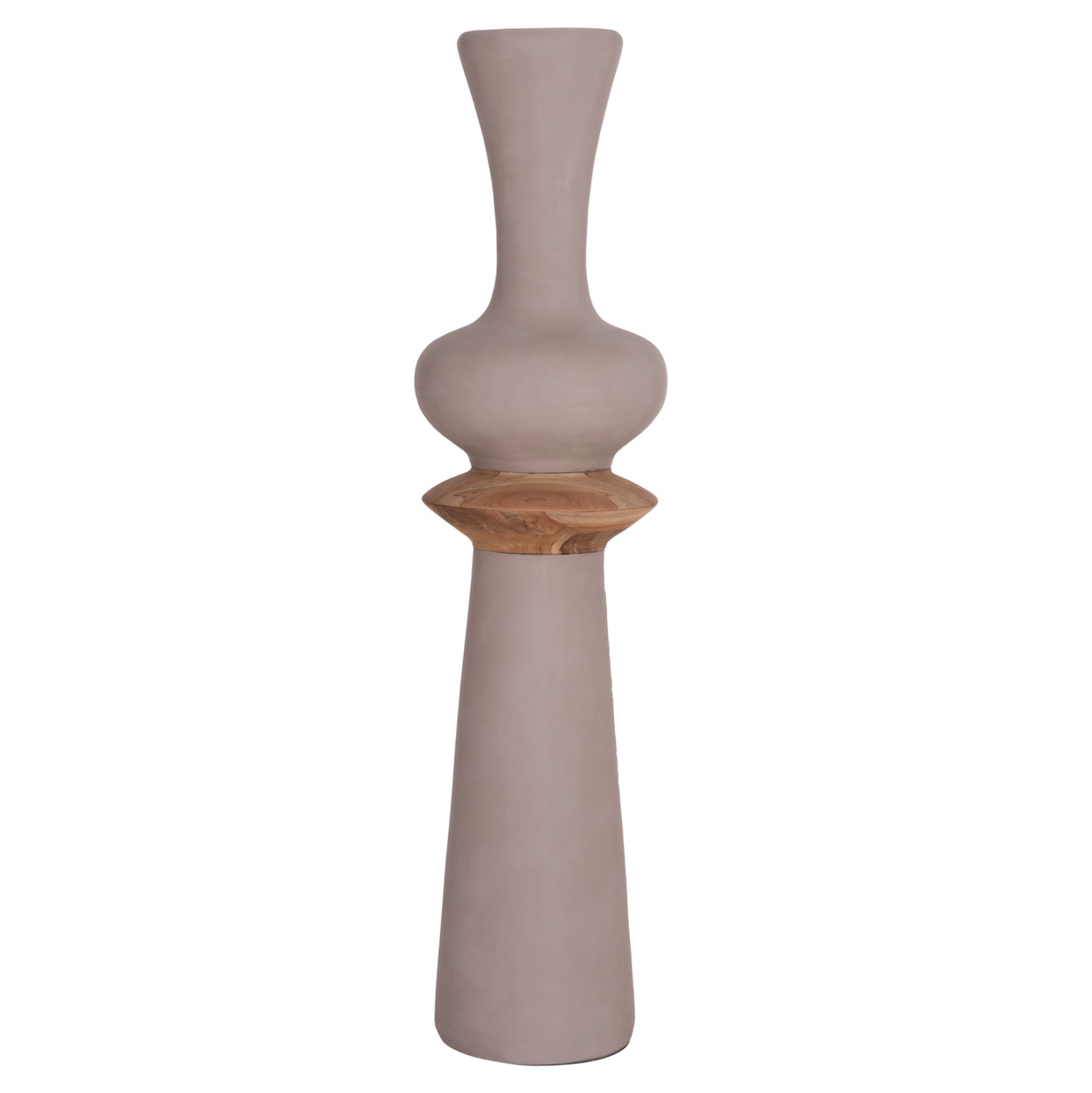ΔΙΑΚΟΣΜΗΤΙΚΟ ΒΑΖΟ ΔΑΠΕΔΟΥ NEBULA FIBER CEMENT TAUPE ΞΥΛΟ ΤΕΑΚ Φ45x172