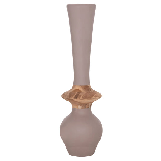 ΔΙΑΚΟΣΜΗΤΙΚΟ ΒΑΖΟ ΔΑΠΕΔΟΥ NEBULA FIBER CEMENT TAUPE ΞΥΛΟ ΤΕΑΚ Φ45x148