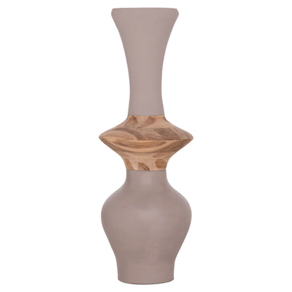 ΔΙΑΚΟΣΜΗΤΙΚΟ ΒΑΖΟ ΔΑΠΕΔΟΥ NEBULA FIBER CEMENT TAUPE ΞΥΛΟ ΤΕΑΚ Φ45x115
