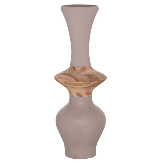 ΔΙΑΚΟΣΜΗΤΙΚΟ ΒΑΖΟ ΔΑΠΕΔΟΥ NEBULA FIBER CEMENT TAUPE ΞΥΛΟ ΤΕΑΚ Φ45x115