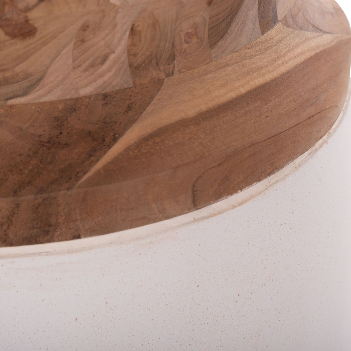 ΔΙΑΚΟΣΜΗΤΙΚΟ ΒΑΖΟ ΔΑΠΕΔΟΥ LINTER FIBER CEMENT ΛΕΥΚΟ ΞΥΛΟ ΤΕΑΚ Φ34x60