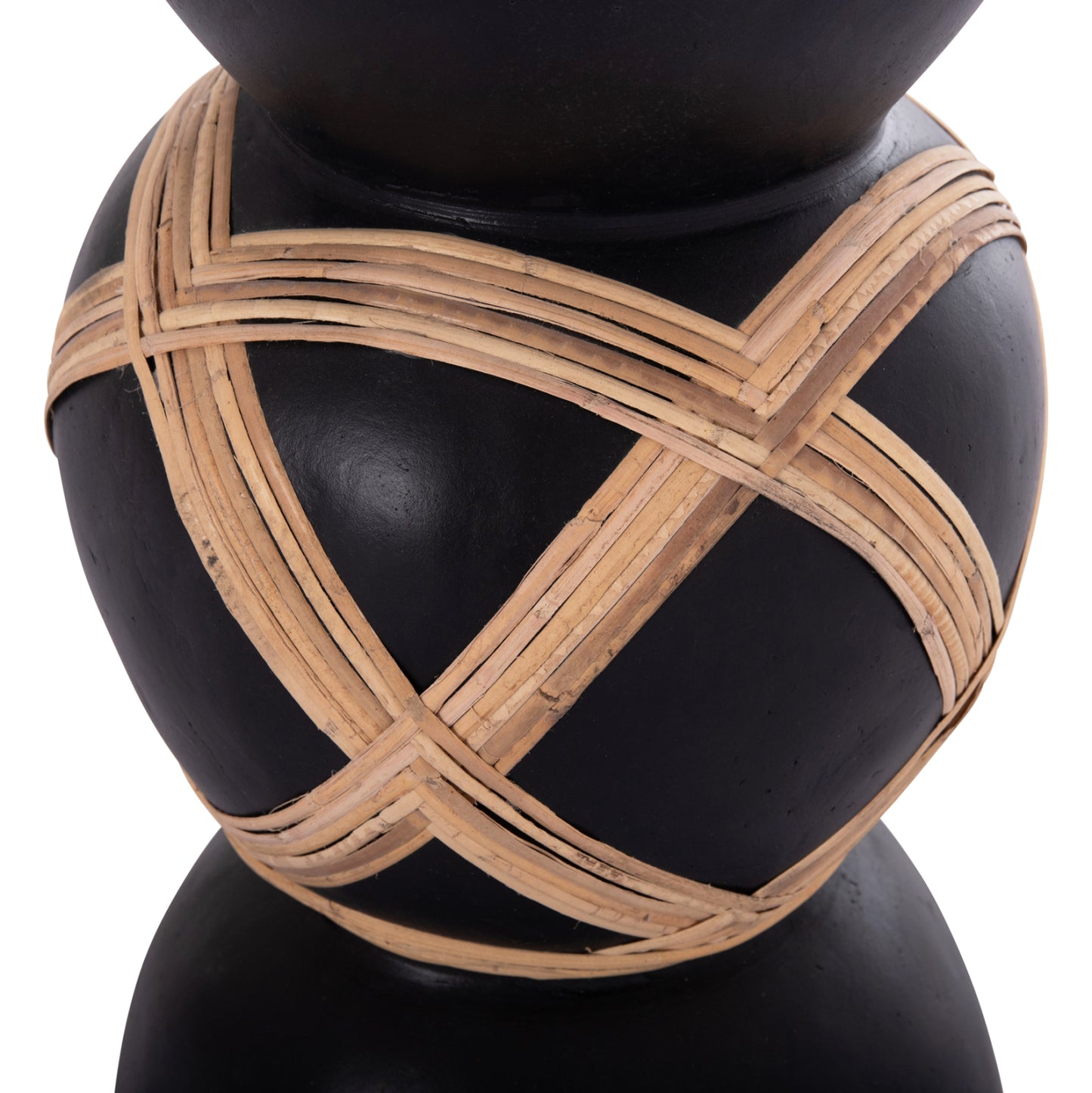 ΔΙΑΚΟΣΜΗΤΙΚΟ ΒΑΖΟ ΔΑΠΕΔΟΥ MAYNARD TERRACOTTA ΜΑΥΡΟ RATTAN Φ32x62.5