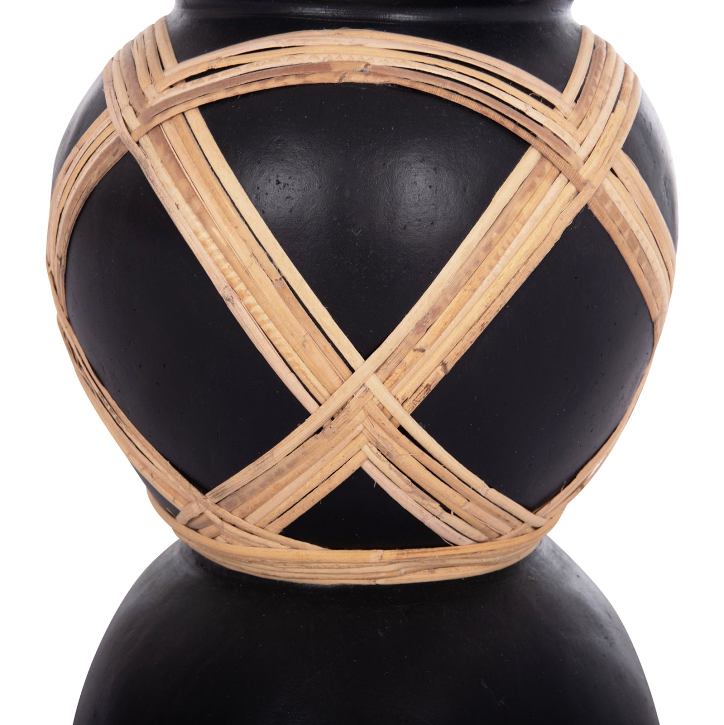ΔΙΑΚΟΣΜΗΤΙΚΟ ΒΑΖΟ ΔΑΠΕΔΟΥ MAYNARD TERRACOTTA ΜΑΥΡΟ RATTAN Φ32x62.5