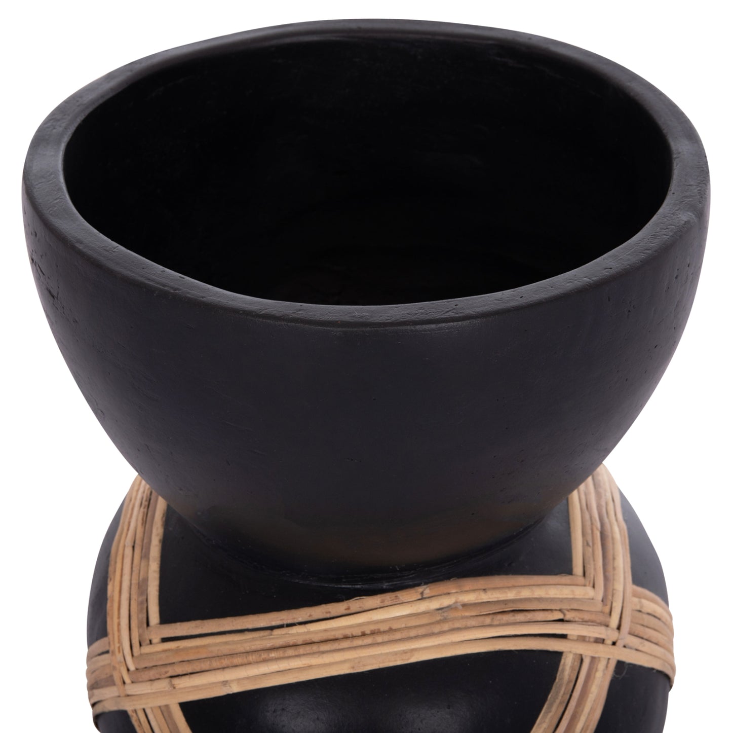 ΔΙΑΚΟΣΜΗΤΙΚΟ ΒΑΖΟ ΔΑΠΕΔΟΥ MAYNARD TERRACOTTA ΜΑΥΡΟ RATTAN Φ32x62.5