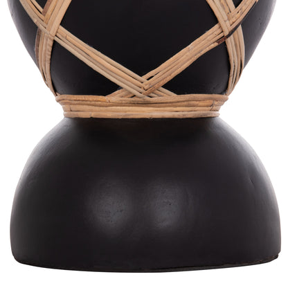 ΔΙΑΚΟΣΜΗΤΙΚΟ ΒΑΖΟ ΔΑΠΕΔΟΥ MAYNARD TERRACOTTA ΜΑΥΡΟ RATTAN Φ27.5x50