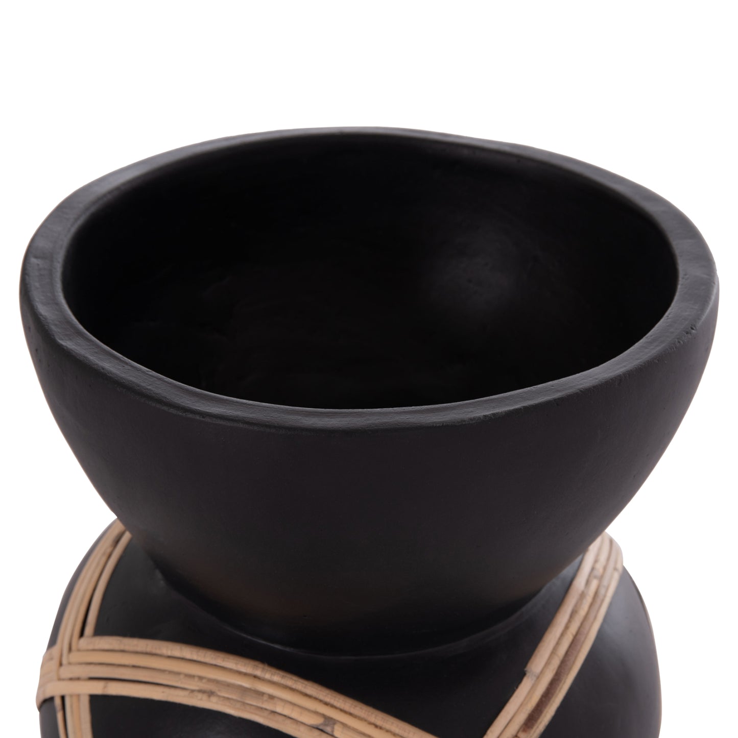 ΔΙΑΚΟΣΜΗΤΙΚΟ ΒΑΖΟ ΔΑΠΕΔΟΥ MAYNARD TERRACOTTA ΜΑΥΡΟ RATTAN Φ27.5x50