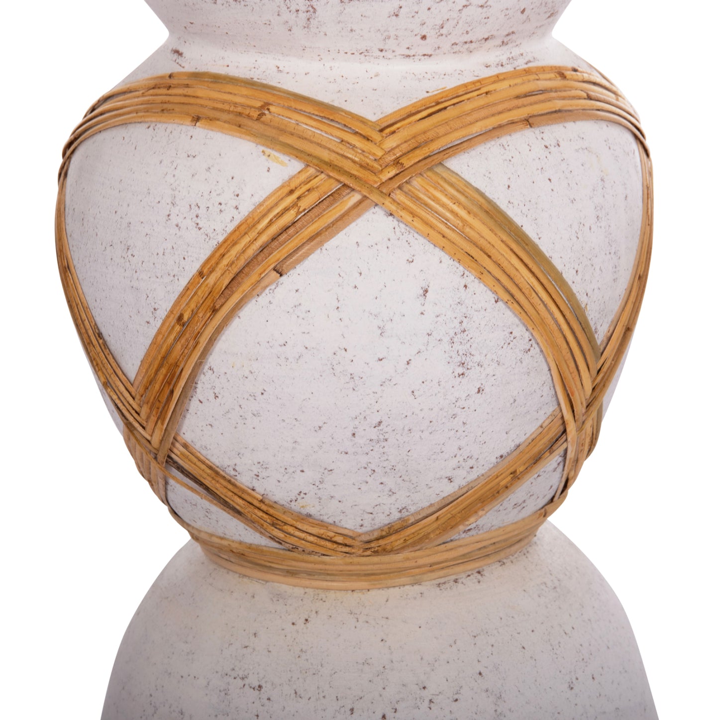 ΔΙΑΚΟΣΜΗΤΙΚΟ ΒΑΖΟ ΔΑΠΕΔΟΥ MAYNARD TERRACOTTA ΛΕΥΚΟ RATTAN Φ32x62.5