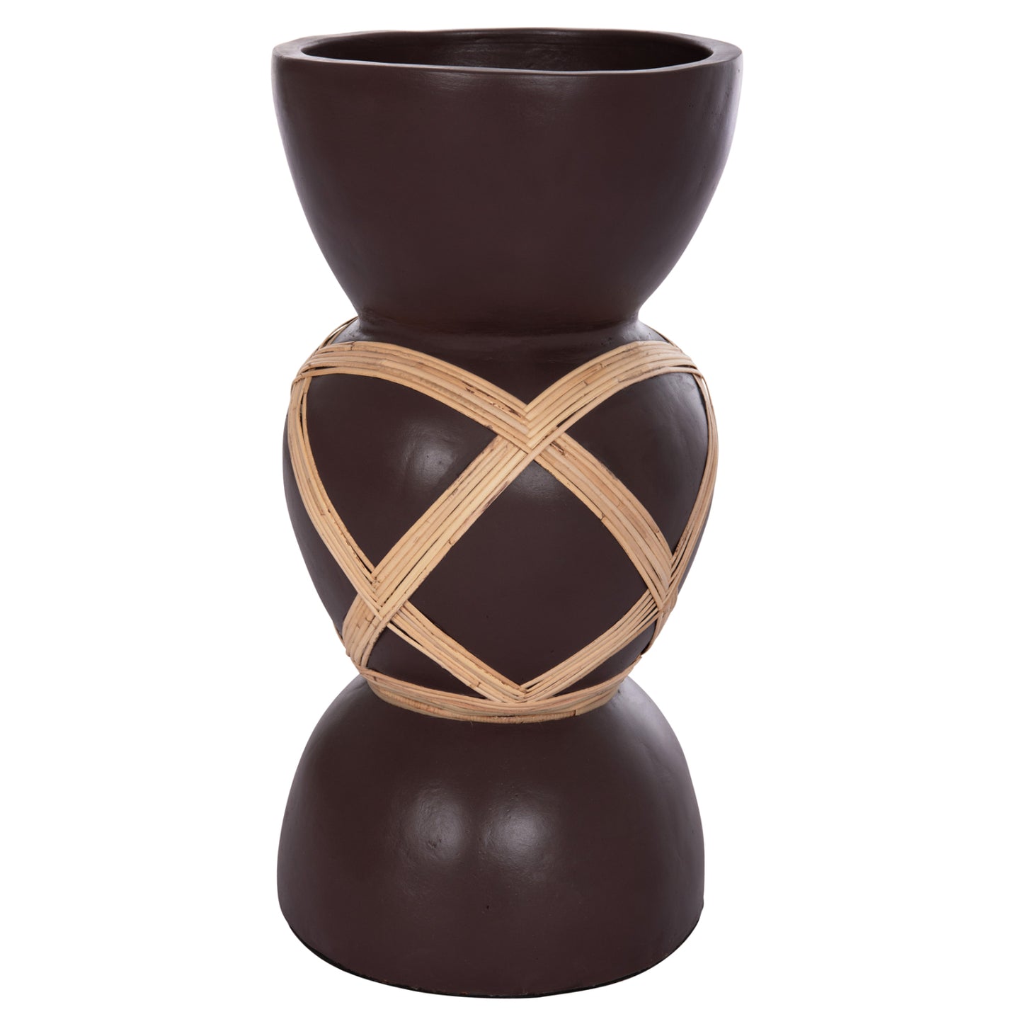 ΔΙΑΚΟΣΜΗΤΙΚΟ ΒΑΖΟ ΔΑΠΕΔΟΥ MAYNARD TERRACOTTA ΣΟΚΟΛΑΤΙ RATTAN Φ32x62.5