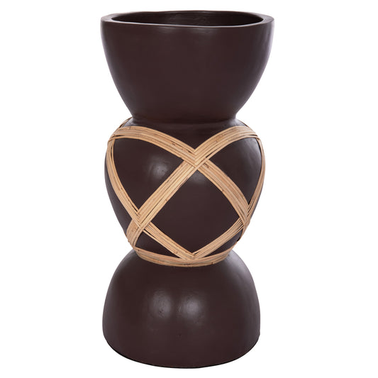 ΔΙΑΚΟΣΜΗΤΙΚΟ ΒΑΖΟ ΔΑΠΕΔΟΥ MAYNARD TERRACOTTA ΣΟΚΟΛΑΤΙ RATTAN Φ32x62.5