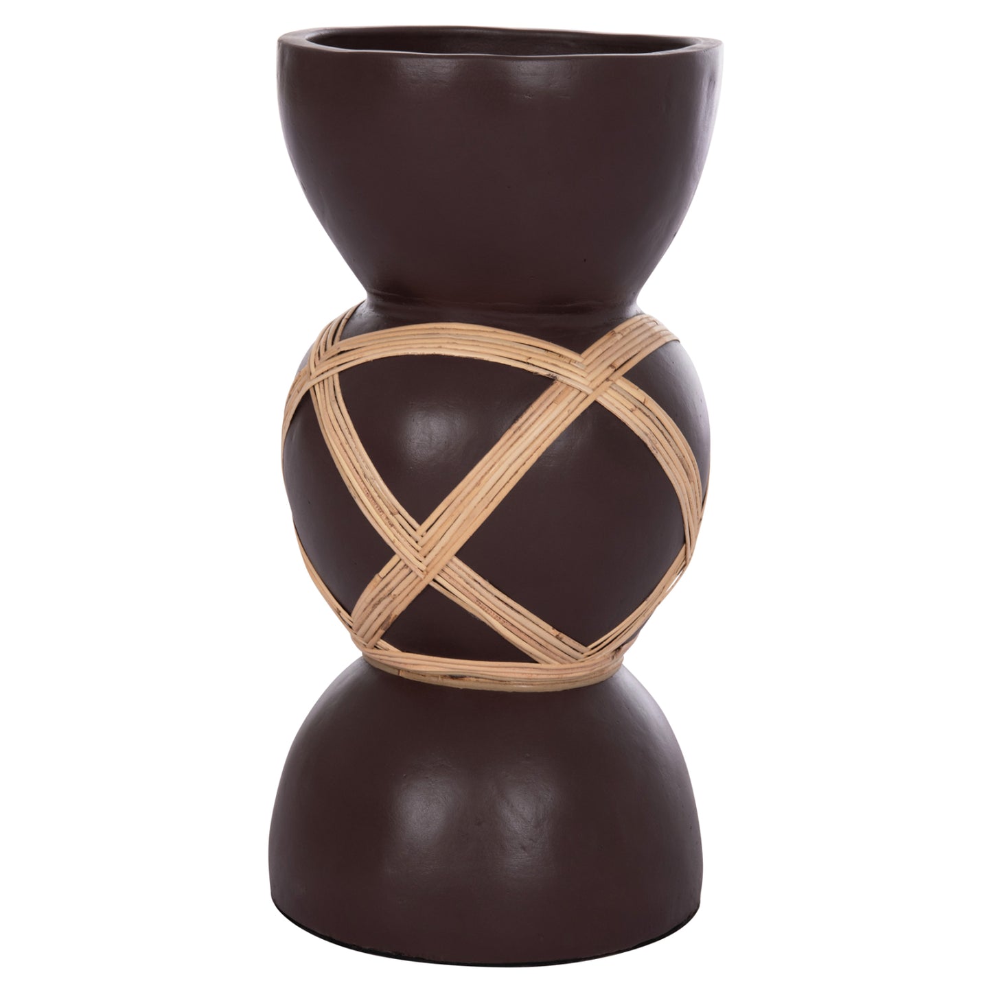 ΔΙΑΚΟΣΜΗΤΙΚΟ ΒΑΖΟ ΔΑΠΕΔΟΥ MAYNARD TERRACOTTA ΣΟΚΟΛΑΤΙ RATTAN Φ32x62.5