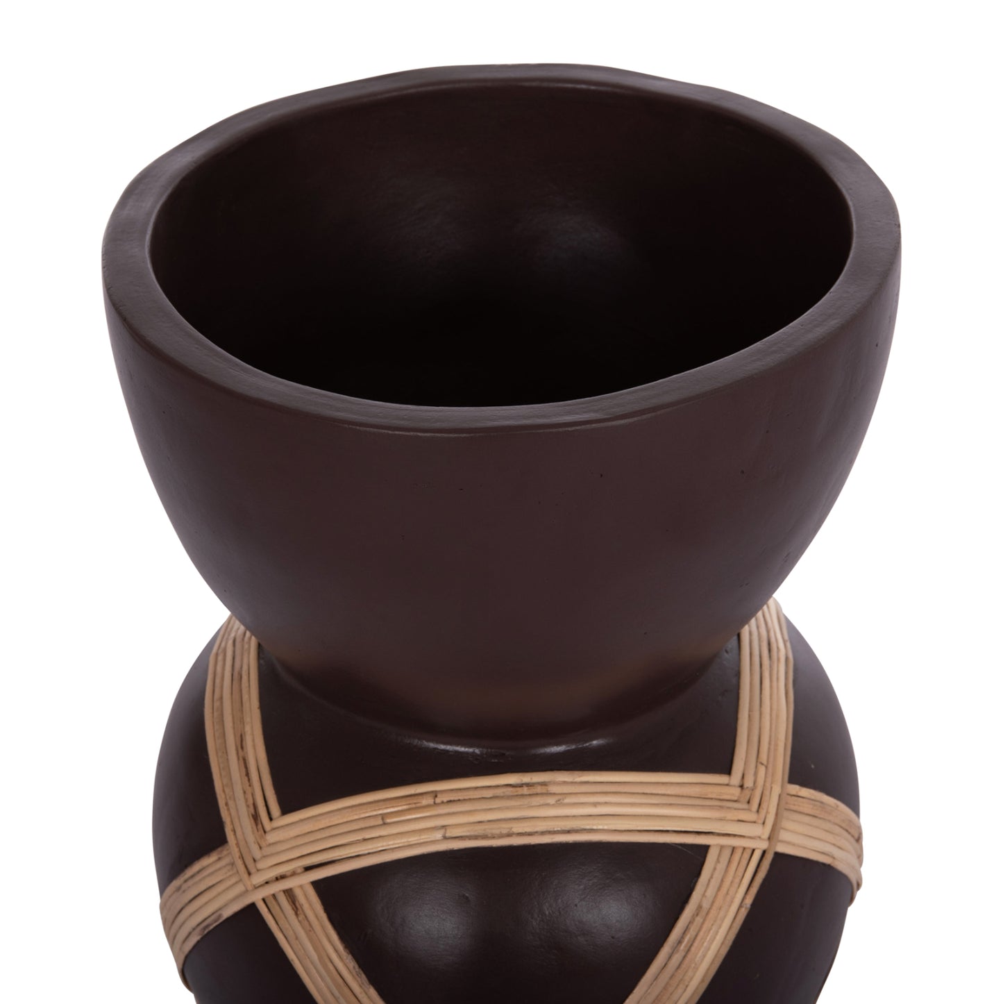 ΔΙΑΚΟΣΜΗΤΙΚΟ ΒΑΖΟ ΔΑΠΕΔΟΥ MAYNARD TERRACOTTA ΣΟΚΟΛΑΤΙ RATTAN Φ32x62.5