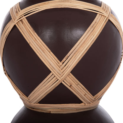 ΔΙΑΚΟΣΜΗΤΙΚΟ ΒΑΖΟ ΔΑΠΕΔΟΥ MAYNARD TERRACOTTA ΣΟΚΟΛΑΤΙ RATTAN Φ32x62.5