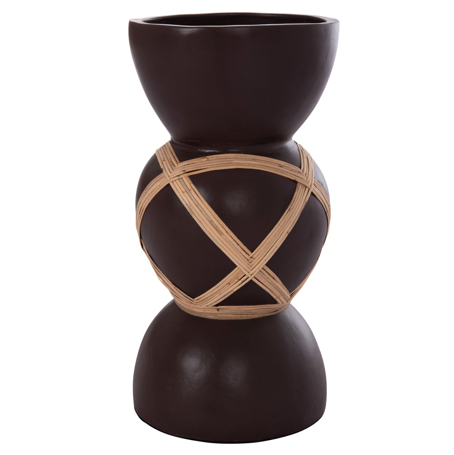 ΔΙΑΚΟΣΜΗΤΙΚΟ ΒΑΖΟ ΔΑΠΕΔΟΥ MAYNARD TERRACOTTA ΣΟΚΟΛΑΤΙ RATTAN Φ32x62.5