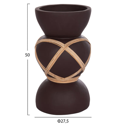 ΔΙΑΚΟΣΜΗΤΙΚΟ ΒΑΖΟ ΔΑΠΕΔΟΥ MAYNARD TERRACOTTA ΣΟΚΟΛΑΤΙ RATTAN Φ27.5x50