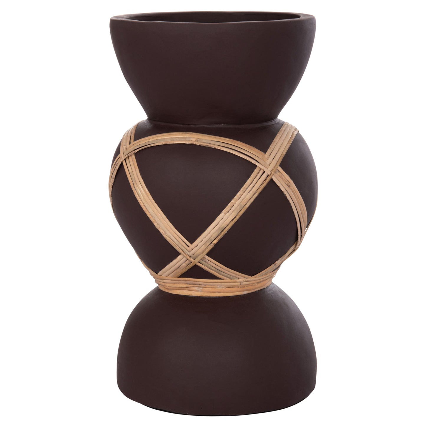 ΔΙΑΚΟΣΜΗΤΙΚΟ ΒΑΖΟ ΔΑΠΕΔΟΥ MAYNARD TERRACOTTA ΣΟΚΟΛΑΤΙ RATTAN Φ27.5x50