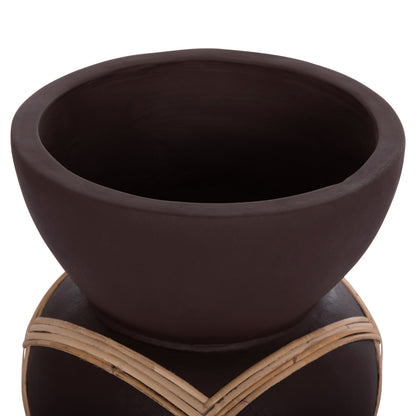 ΔΙΑΚΟΣΜΗΤΙΚΟ ΒΑΖΟ ΔΑΠΕΔΟΥ MAYNARD TERRACOTTA ΣΟΚΟΛΑΤΙ RATTAN Φ27.5x50