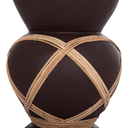 ΔΙΑΚΟΣΜΗΤΙΚΟ ΒΑΖΟ ΔΑΠΕΔΟΥ MAYNARD TERRACOTTA ΣΟΚΟΛΑΤΙ RATTAN Φ27.5x50
