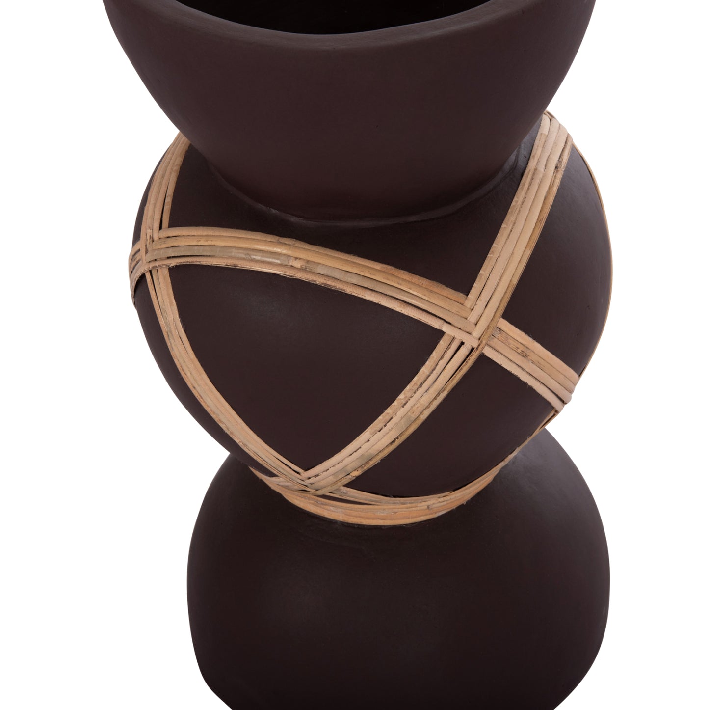 ΔΙΑΚΟΣΜΗΤΙΚΟ ΒΑΖΟ ΔΑΠΕΔΟΥ MAYNARD TERRACOTTA ΣΟΚΟΛΑΤΙ RATTAN Φ27.5x50
