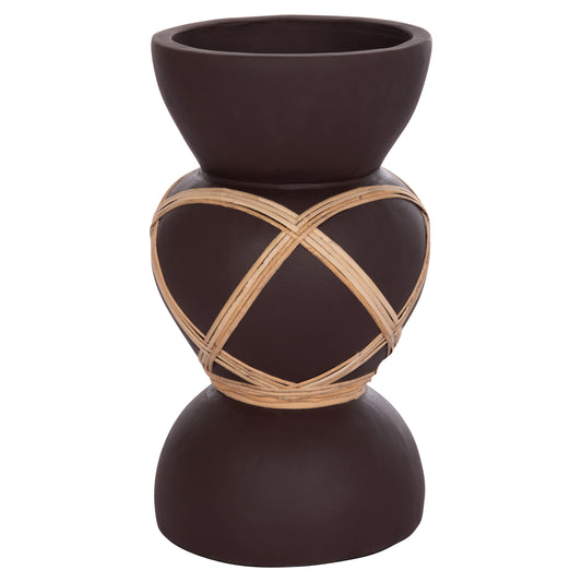 ΔΙΑΚΟΣΜΗΤΙΚΟ ΒΑΖΟ ΔΑΠΕΔΟΥ MAYNARD TERRACOTTA ΣΟΚΟΛΑΤΙ RATTAN Φ27.5x50