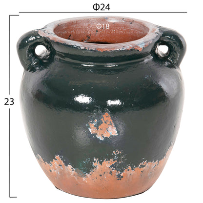 ΔΙΑΚΟΣΜΗΤΙΚΟ ΒΑΖΟ ΤΕΡΑΚΟΤΑ ΣΕ ANTIQUE ΠΡΑΣΙΝΗ ΑΠΟΧΡΩΣΗ Φ26Χ26