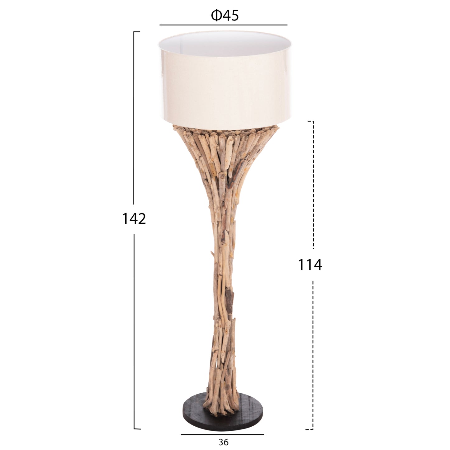 ΔΙΑΚΟΣΜΗΤΙΚΟ ΦΩΤΙΣΤΙΚΟ ΔΑΠΕΔΟΥ ALTAR DRIFTWOOD ΛΕΥΚΟ PVC Φ45x142