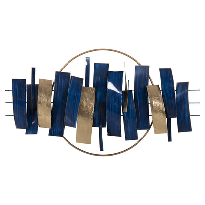 WALL DECORATION METAL IN BLUE GOLD 90.5x50cm