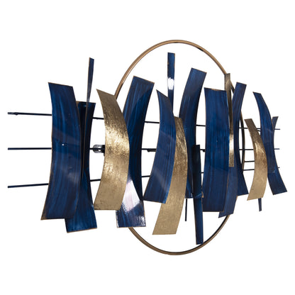WALL DECORATION METAL IN BLUE GOLD 90.5x50cm