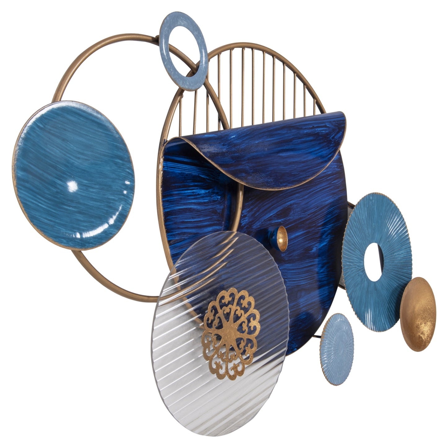 ΔΙΑΚΟΣΜΗΤΙΚΟ ΤΟΙΧΟΥ ΜΕΤΑΛΛΟ ΣΕ ΜΠΛΕ ΑΠΟΧΡΩΣΕΙΣ 87x54εκ