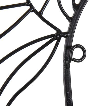 WOODEN WALL DECORATION IN NATURAL BLACK METAL 66x100cm