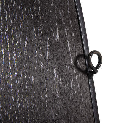 WOODEN WALL DECORATION IN NATURAL BLACK METAL 66x100cm