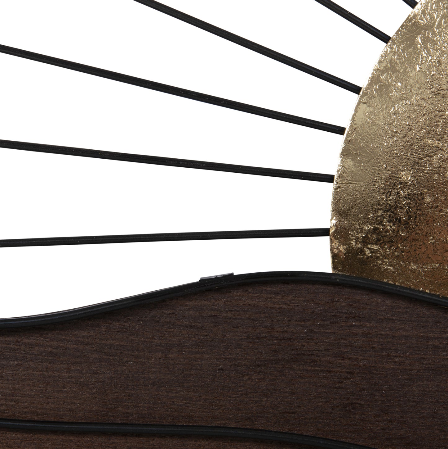 WALL DECORATION VARIOUS WOOD SHADES BLACK METAL 117x3x50