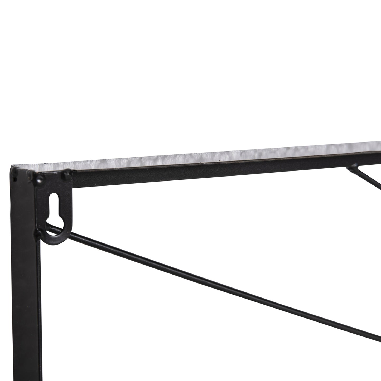 WALL DECORATION VARIOUS WOOD SHADES BLACK METAL 117x3x50