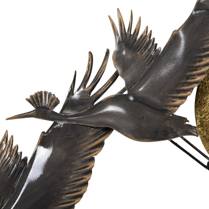 WALL DECOR METAL BIRDS IN GREY GOLD 90x46cm