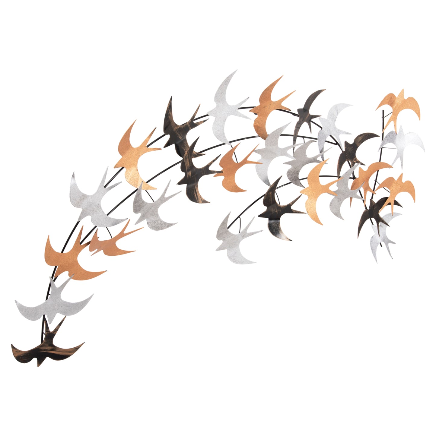 WALL DECORATION BIRDS METAL MULTICOLOR 131x11x70
