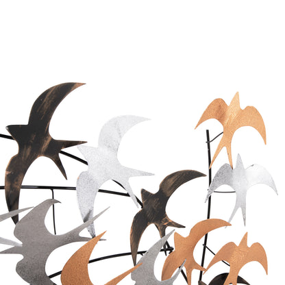 WALL DECORATION BIRDS METAL MULTICOLOR 131x11x70