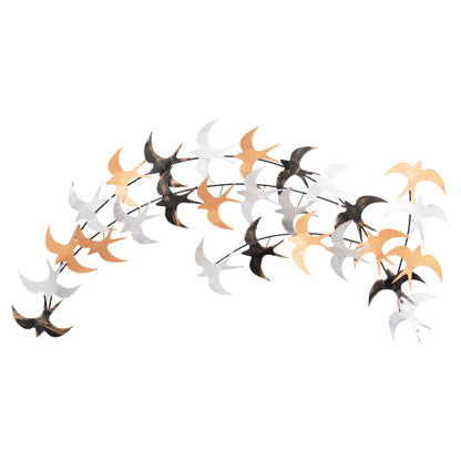 WALL DECORATION BIRDS METAL MULTICOLOR 131x11x70