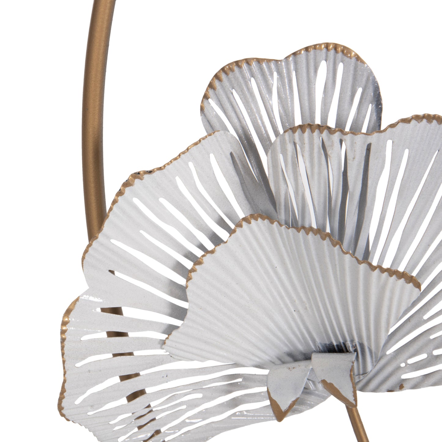 DECORATIVE ROUND METAL WALL ART IN GOLD BLACK WHITE Φ60cm