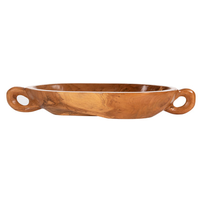 DECORATIVE WOODEN PLATE TEAK WOOD IN NATURAL COLOR 64x21.5x9.5