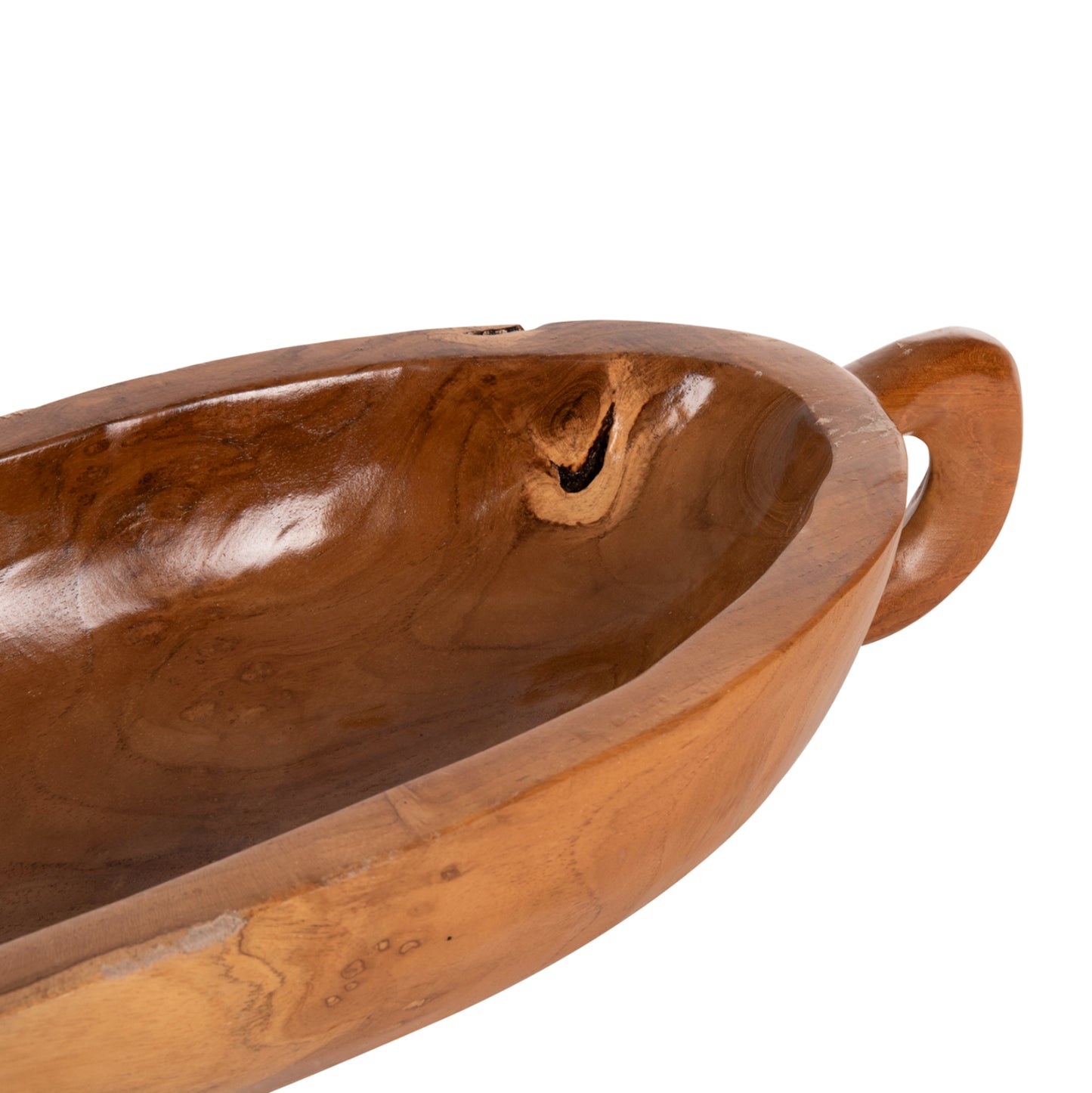 DECORATIVE WOODEN PLATE TEAK WOOD IN NATURAL COLOR 64x21.5x9.5