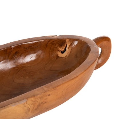 DECORATIVE WOODEN PLATE TEAK WOOD IN NATURAL COLOR 64x21.5x9.5