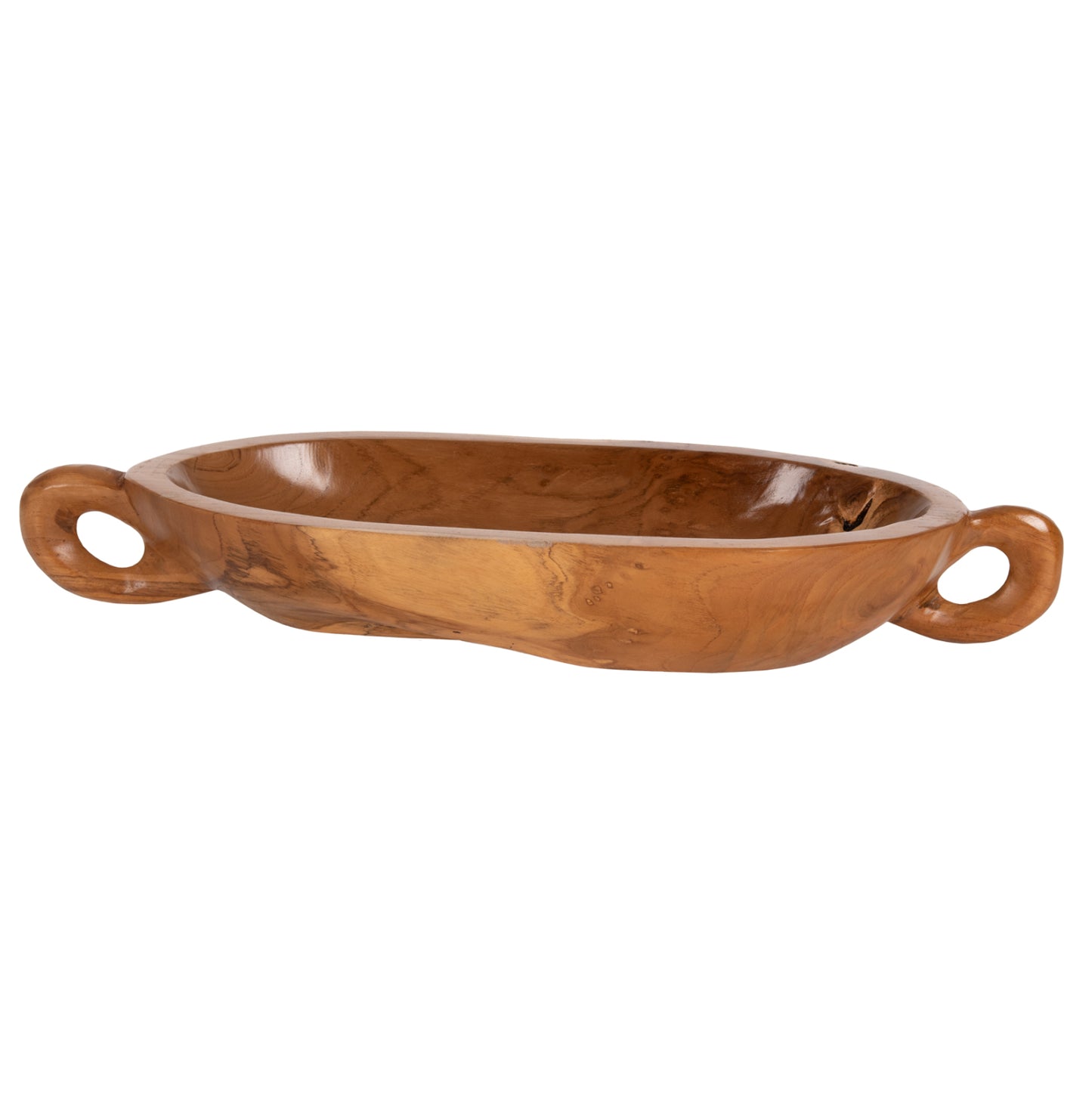 DECORATIVE WOODEN PLATE TEAK WOOD IN NATURAL COLOR 64x21.5x9.5